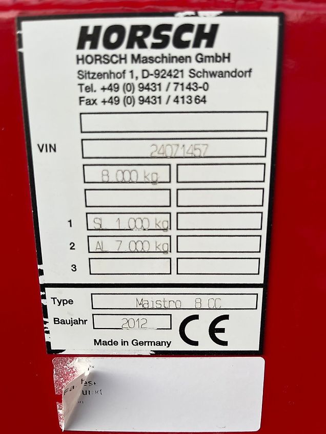 Horsch Maistro 8CC